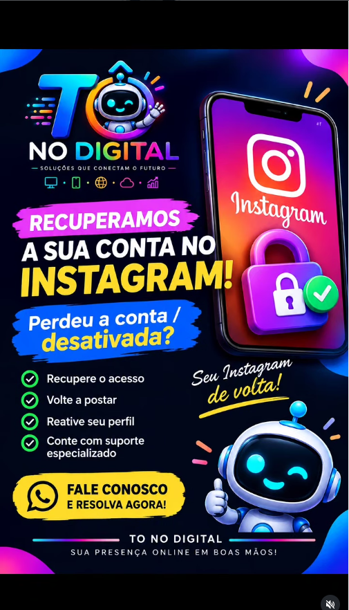 TO NO DIGITAL — recuperação de conta no Instagram